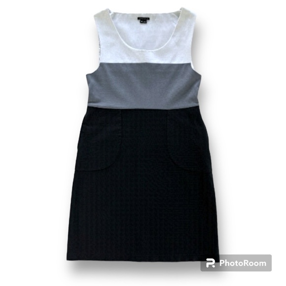 Theory Colorblock Audrey Sleeveless Dress with Pockets Sz 10 - Picture 1 of 17